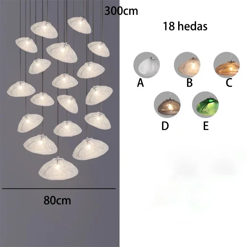 DecorBites™ Crystal Chandelier Stair Pendant Lamp | Modern Living Room Lighting Fixture