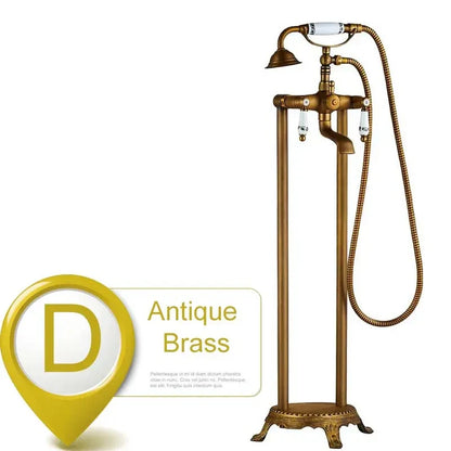 DecorBites™ Dual Ceramic Handle Freestanding Tub Faucet with Handshower