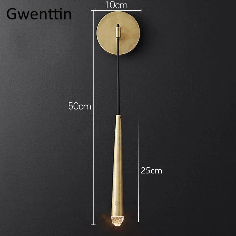 DecorBites™ Crystal Water Drop Wall Sconce for Bathroom & Bedroom, Gold LED Mirror Light