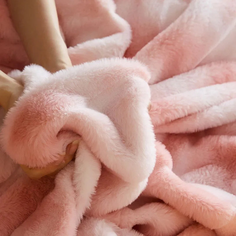 DecorBites™ Luxe Milk Velvet Blanket: Thick & Cozy Faux Fur Throw for Home & Office