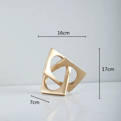 DecorBites™ Geometric Cross Square Ring Sculpture White - Home Decor Ornament