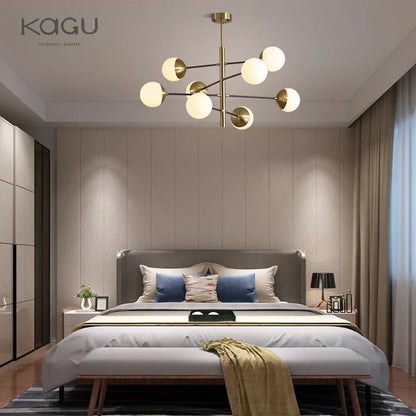 DecorBites™ Golden Glass Magic Bean Chandelier: Modern Luxury for Living Room & Dining Room