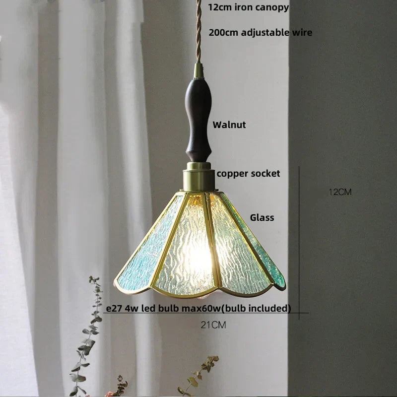 DecorBites™ Blue Glass LED Pendant Light - Nordic Modern Hang Lamp
