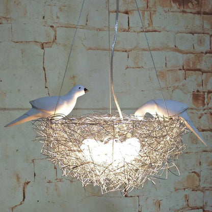 DecorBites™ Bird's Nest Pendant Lights Gold Silver Aluminum Wire Nordic Art E27 Restaurant Bedroom
