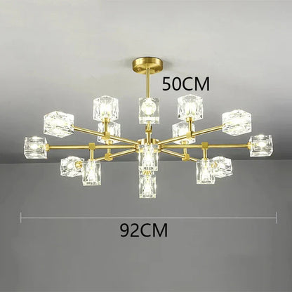 DecorBites™ Crystal Chandelier: Luxury Living Room & Bedroom Pendant Light