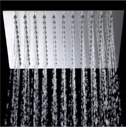 DecorBites™ 20" Chrome Brass Square Rain Shower Head - Wall Mounted Bathroom Shower Head