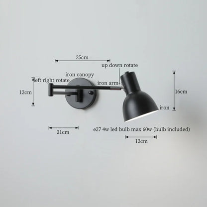 DecorBites™ Black Iron LED Wall Sconce for Home Decor - Modern Nordic Style