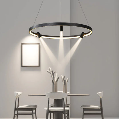 DecorBites™ Black Round Spotlight Chandelier Pendant Light for Home Decor and Dining Room