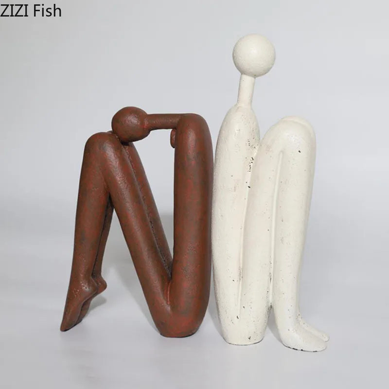 DecorBites™ Abstract Figure Resin Sculpture Desk Decor Modern Home Ornament
