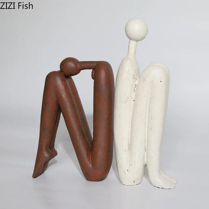 DecorBites™ Abstract Figure Resin Sculpture Desk Decor Modern Home Ornament