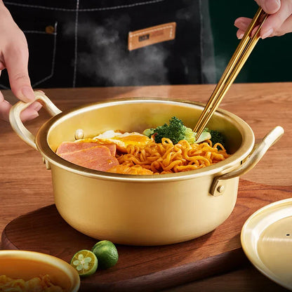 DecorBites™ Korean Ramen Cooking Pot Double Ear Soup Pot - Gas Stove Compatible, Home Kitchen