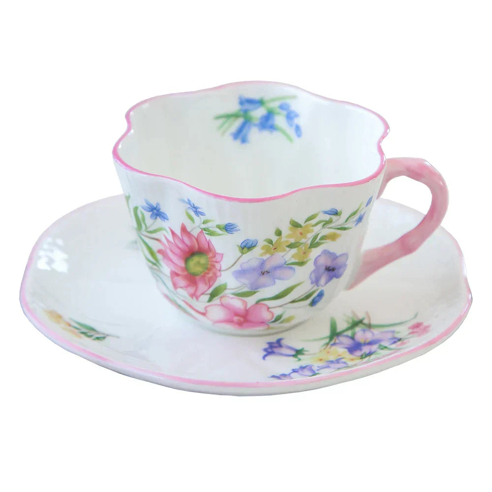 DecorBites™ Bone China Coffee Cup and Saucer Set for Home and Office