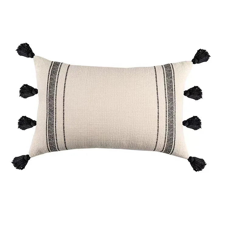 DecorBites™ Boho Geometric Tufted Tassel Cushion Cover 30x50/45x45cm
