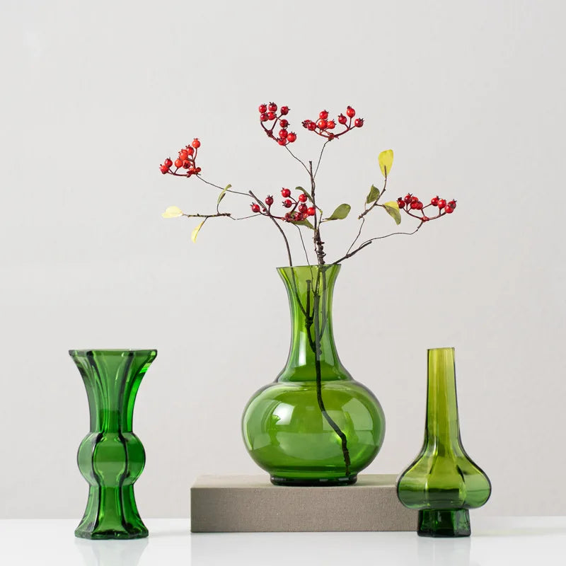 ™ Green Glass Geometry Vase Hydroponics Terrarium Home Decoration Accessory
