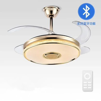 DecorBites™ 90 Modern Ceiling Fan with Bluetooth Speaker, LED Light, and Remote Control