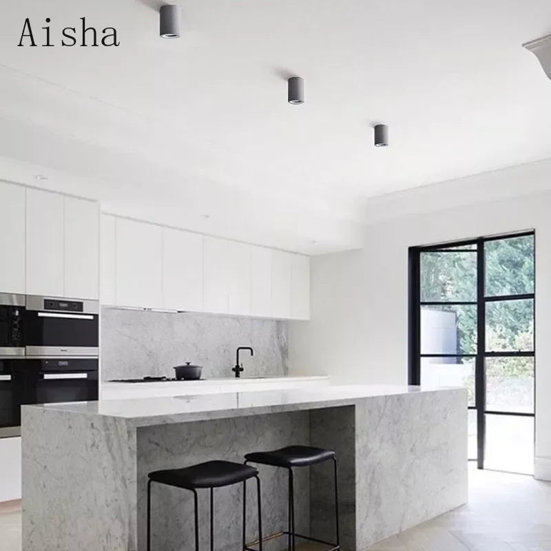 DecorBites™ Cement LED Round Downlight: Minimalist Ceiling Spotlight for Living Room and Aisle