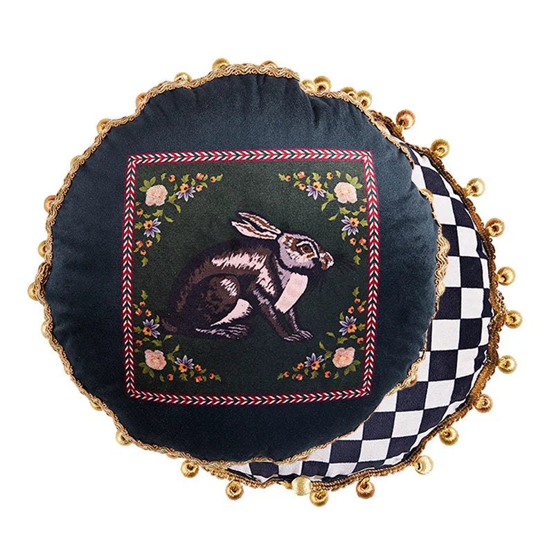 DecorBites™ Cat Print Velvet Cushion Cover