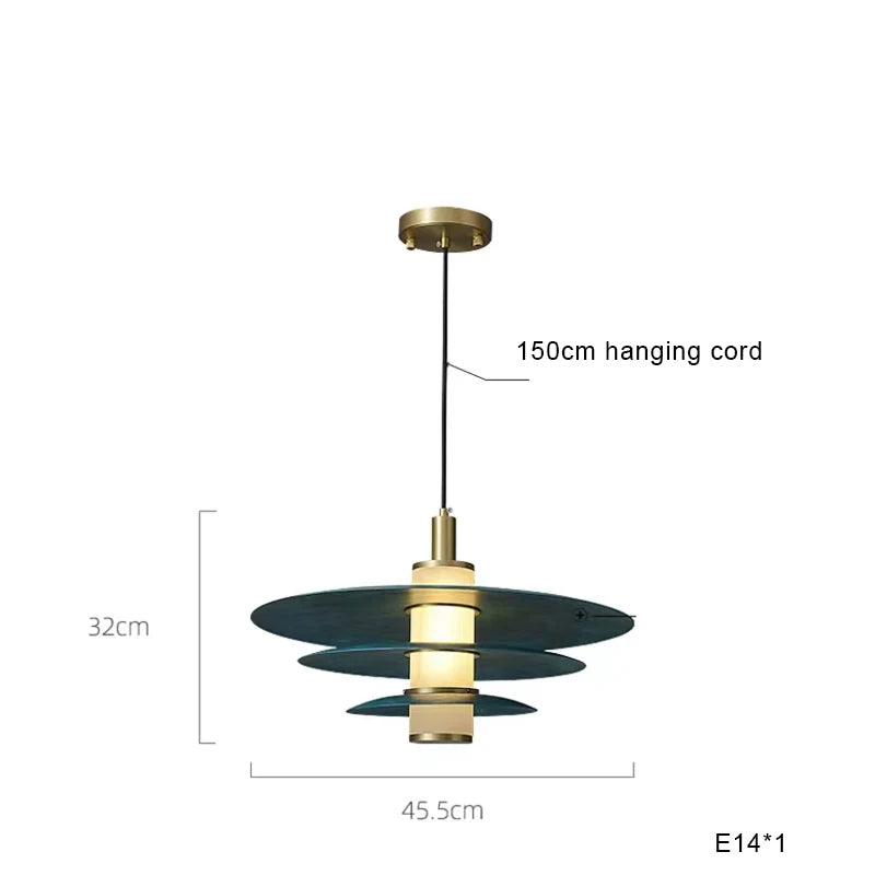 DecorBites™ Blue Copper Chandelier Pendant Light for Kitchen Island & Restaurant