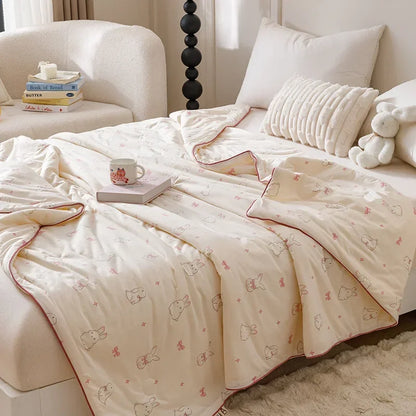 DecorBites™ Cooling Summer Blanket | Soft & Breathable Natural Plant Comforter