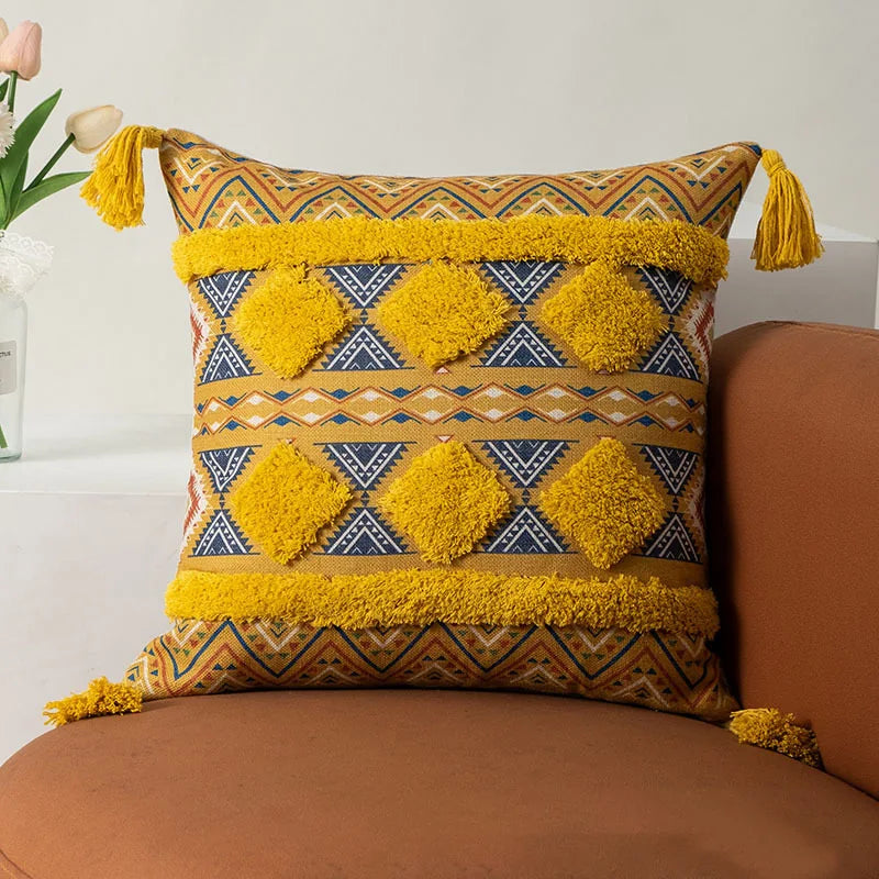 DecorBites™ Boho Fringe Pillow Covers 45x45 - Luxury Decorative Cushions for Sofa and Bed