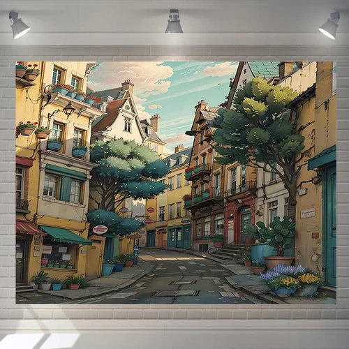 DecorBites™ Love Street Landscape Wall Hanging Tapestry for Bedroom Decor