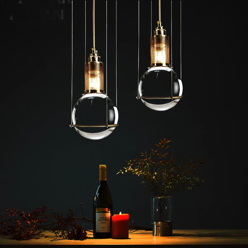 DecorBites™ Crystal Ball LED Pendant Lights - American Design for Indoor Lighting