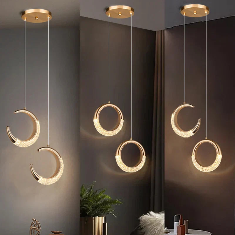 DecorBites™ LED Ring and Moon Lamps Set - Modern Acrylic+Alloy Lighting Collection