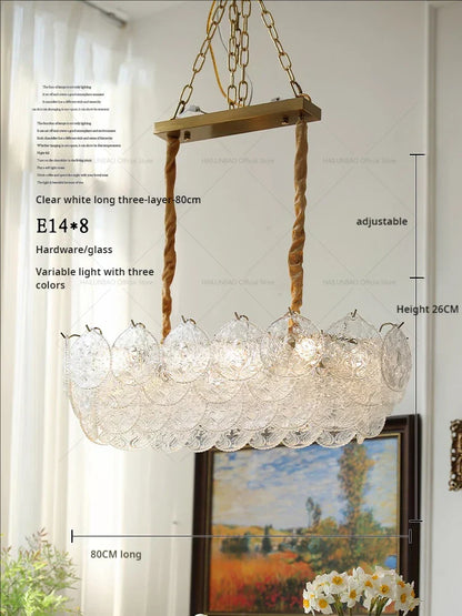 DecorBites™ Crystal Chandelier: Modern Chic Pearl Light for Elegant Home Decor