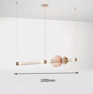 DecorBites™ Luna Glass Tube Chandelier for Kitchen Dining Staircase LED Pendant Lamp