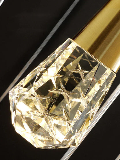DecorBites™ Crystal Chandelier LED Staircase Lamp for Elegant Living Room, Kitchen, and Restaurant