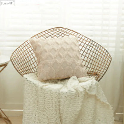 DecorBites™ Embroidered Diamond Cushion Cover for Modern Living Room Decor
