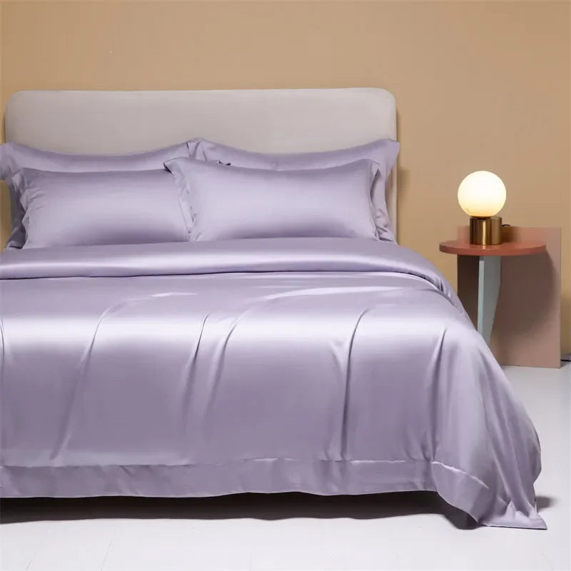 DecorBites™ Cooling Cotton Solid Bedding Set Ultra Soft Quilt Cover for Summer