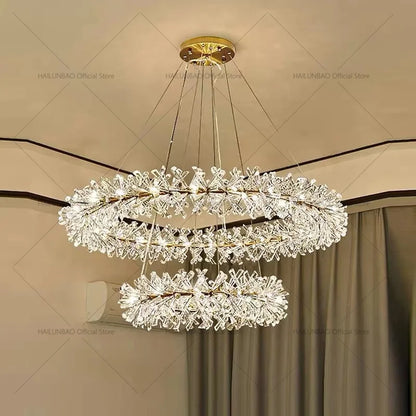 DecorBites™ Crystal Chandelier for Living and Dining Room High-End Elegant Bedroom Lighting