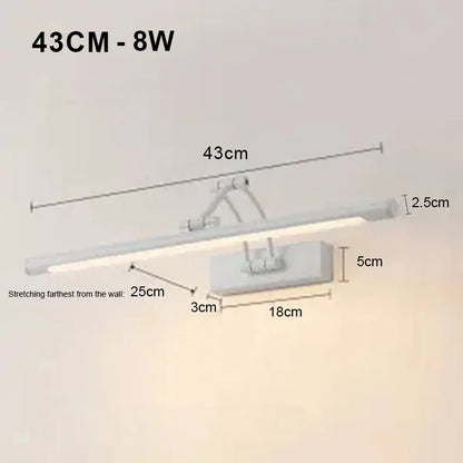 Adjustable LED Wall Lamp Modern Bathroom Light 46cm 56cm AC85-265V Bedroom Sconce DecorBites™