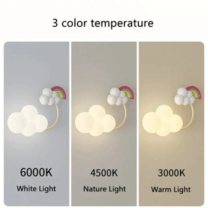 DecorBites™ Kids Airplane Wall Light with Rainbow Kite Design