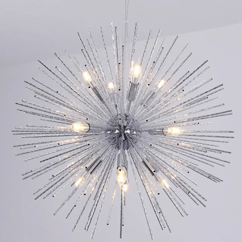 DecorBites™ Geometric Ball Chandelier: Modern LED Lighting for Living Room and Dining Room