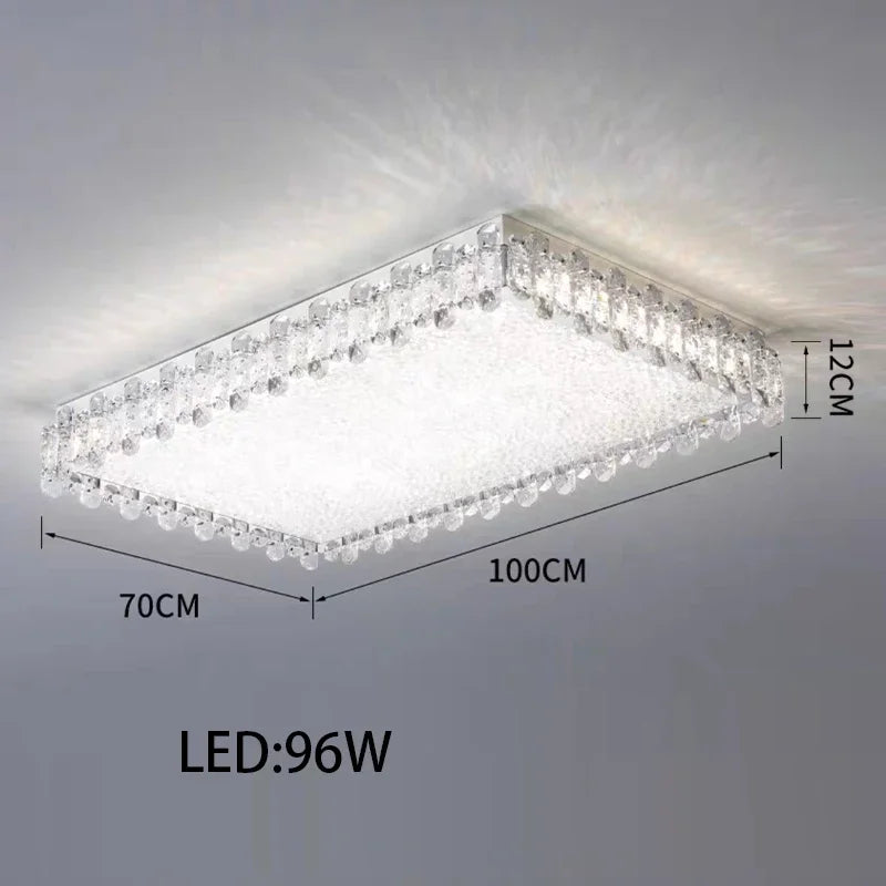 DecorBites™ Crystal LED Ceiling Chandelier: Modern Dimmable Lighting Fixture for Stylish Home Decor