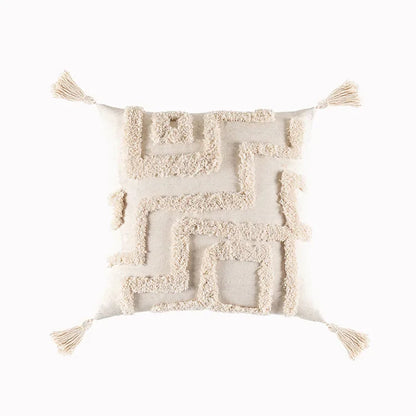 DecorBites™ Boho Geometric Tufted Tassel Cushion Cover 30x50/45x45cm