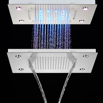 DecorBites™ LED Rain Waterfall Shower Head with Remote Control and Color-changing LED - 50*35CM Square