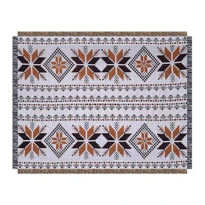 DecorBites™ Geometric Cotton Knitted Sofa Blanket & Tapestry