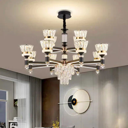 DecorBites™ Crystal Chandelier Pendant Light for Living and Dining Room Luxury Home Decor