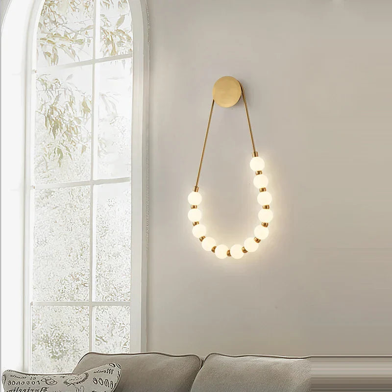 DecorBites™ Art Deco Glass LED Wall Sconce Black Gold Bedroom Corridor Lighting