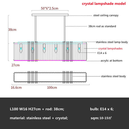 DecorBites™ Crystal LED Chandelier: Modern Luxury Dining Room Kitchen Lighting Fixtures