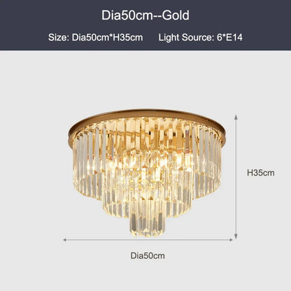 DecorBites™ Black Gold Crystal Ceiling Chandelier: Modern LED Pendant Light for Luxe Living Spaces