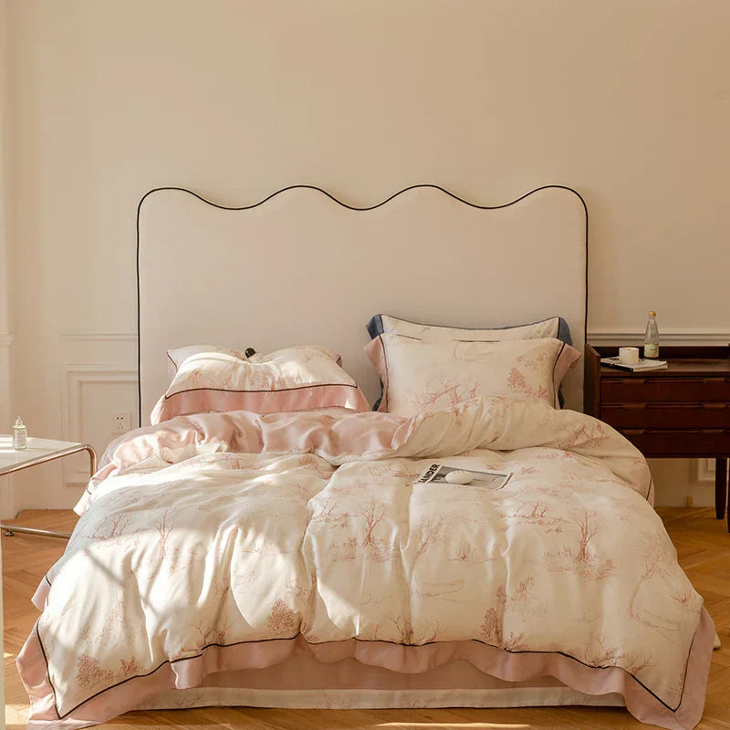 DecorBites™ Egyptian Cotton Bedding Set Queen King Ru Double, Quilt Cover Sheet Pillowcase