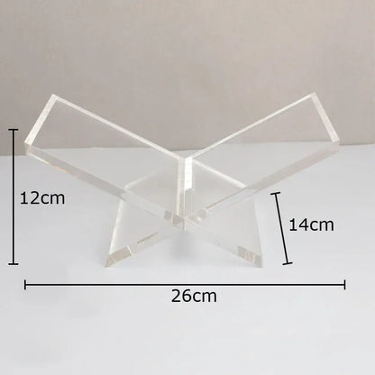 DecorBites™ Acrylic Bookshelf Marble Base Organizer Modern Home Decor Shelf Magazine Holder