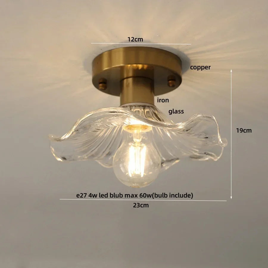 DecorBites™ Crystal Glass Luxury LED Ceiling Light for Hallway Bedroom Corridor Interior Decor