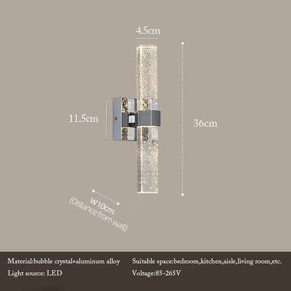 DecorBites™ Bubble Crystal LED Wall Sconces for Bathroom Dresser Living Room Bedroom Mirrors