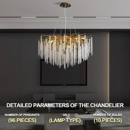 DecorBites™ Crystal Ceiling Chandelier for Bedroom and Living Room