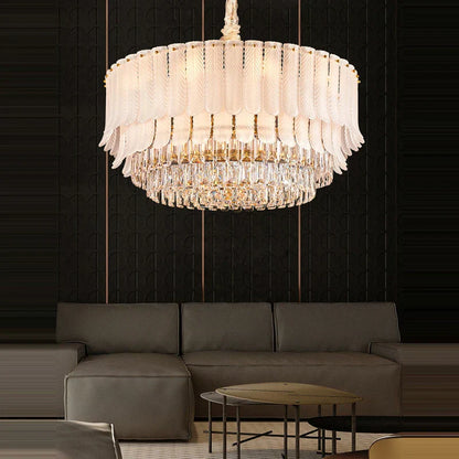 DecorBites™ Crystal Feather Ceiling Pendant Lights for Luxury Home Decor & Living Room